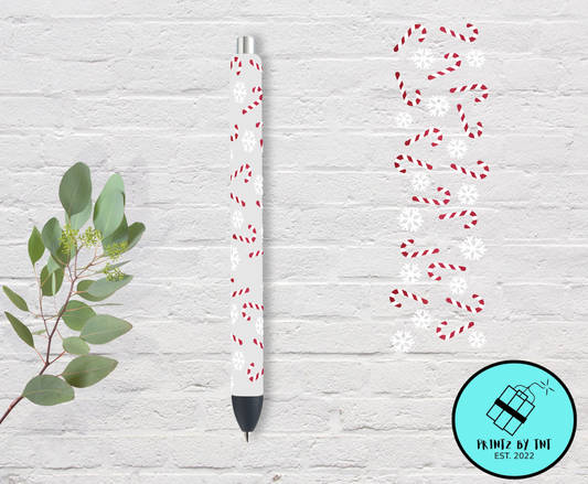 Candy Canes & Snow Flakes- UV DTF Pen Wrap