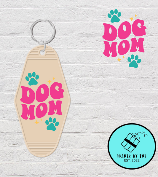 Dog Mom- Motel Keychain Decal