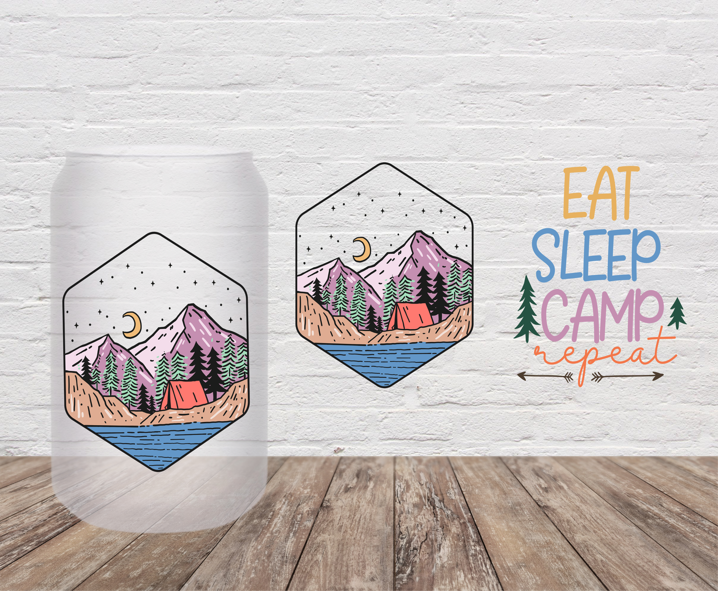 Eat-Sleep-Camp-Repeat- 16oz Cup Wrap