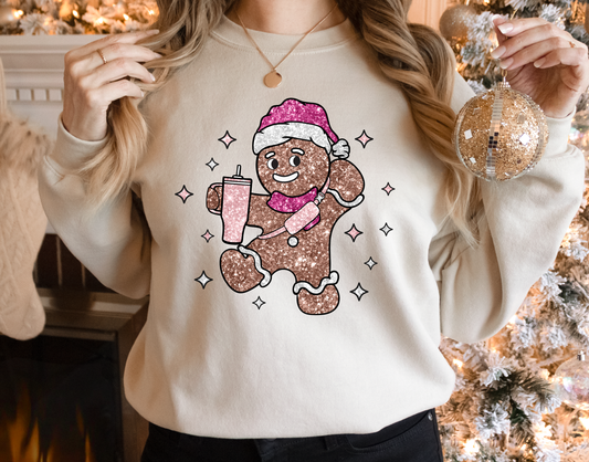 Faux Glitter Bougie Gingerbread Man- DTF Transfer