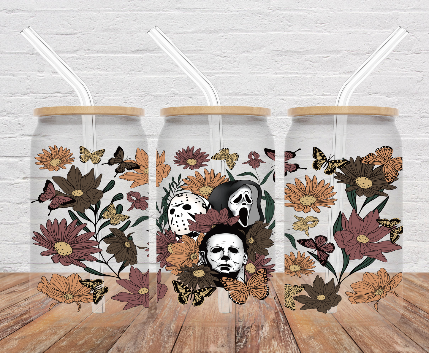 Floral Horror- 16oz Cup Wrap