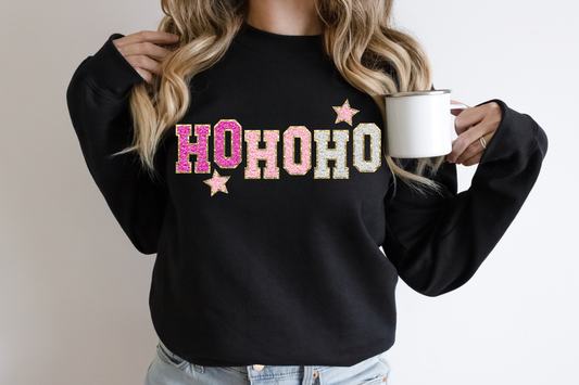 Ho Ho Ho Faux Glitter- DTF Transfer