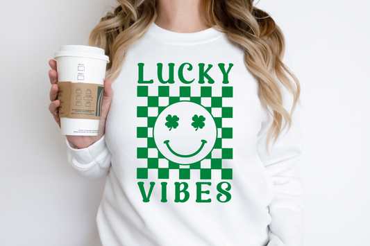 Lucky Vibes- Single Color Screenprint- (Kelly Green)