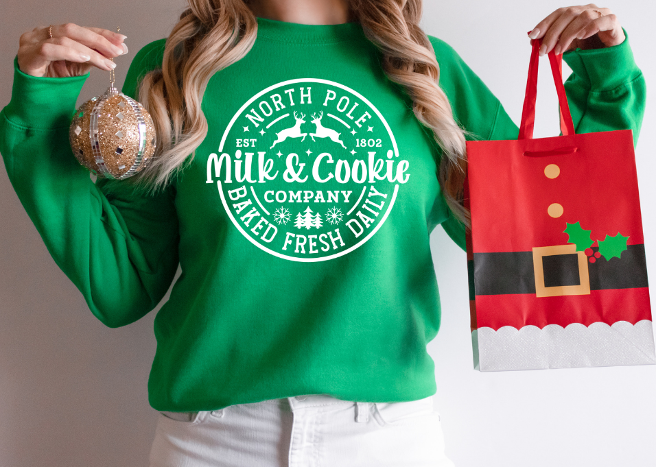 North Pole-Milk & Cookies Company- Single Color Screenprint