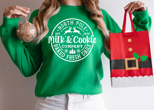 North Pole-Milk & Cookies Company- Single Color Screenprint