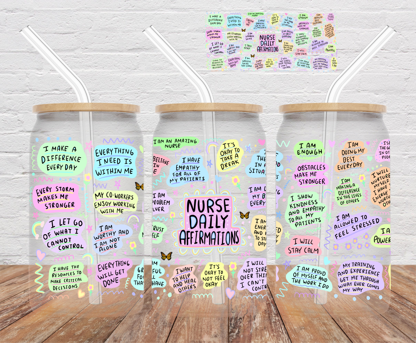 Nurse Daily Affirmations- 16oz Cup Wrap