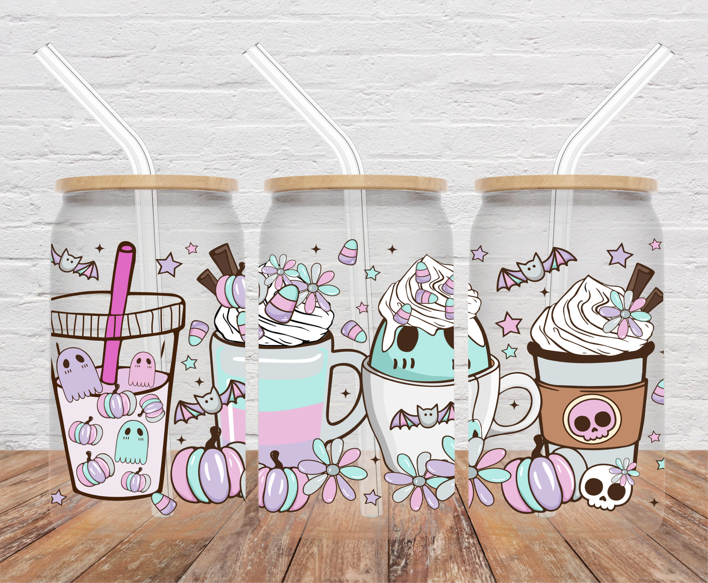 Pastel Ghost- 16oz Cup Wrap