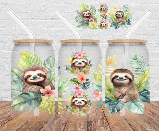 Tropical Sloths- 16oz Cup Wrap