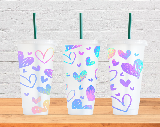 Sketchy Hearts- 24oz Cup Wrap