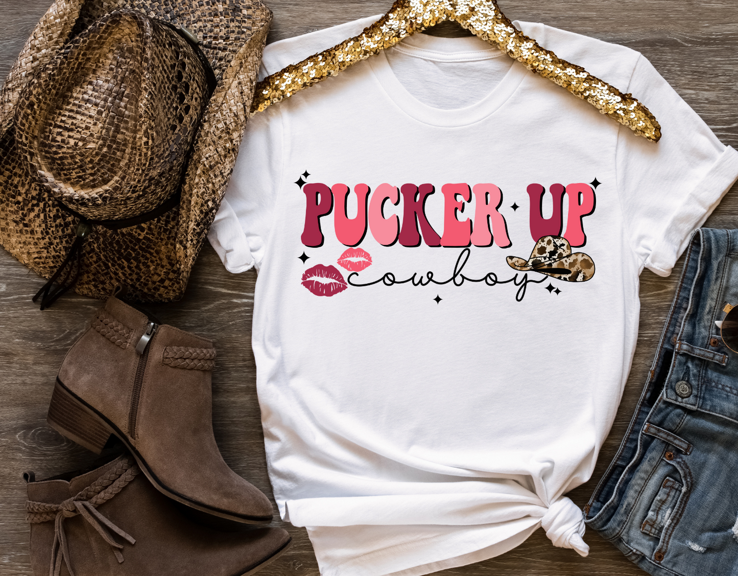 Pucker Up Cowboy- Clear Film Matte Thin Print